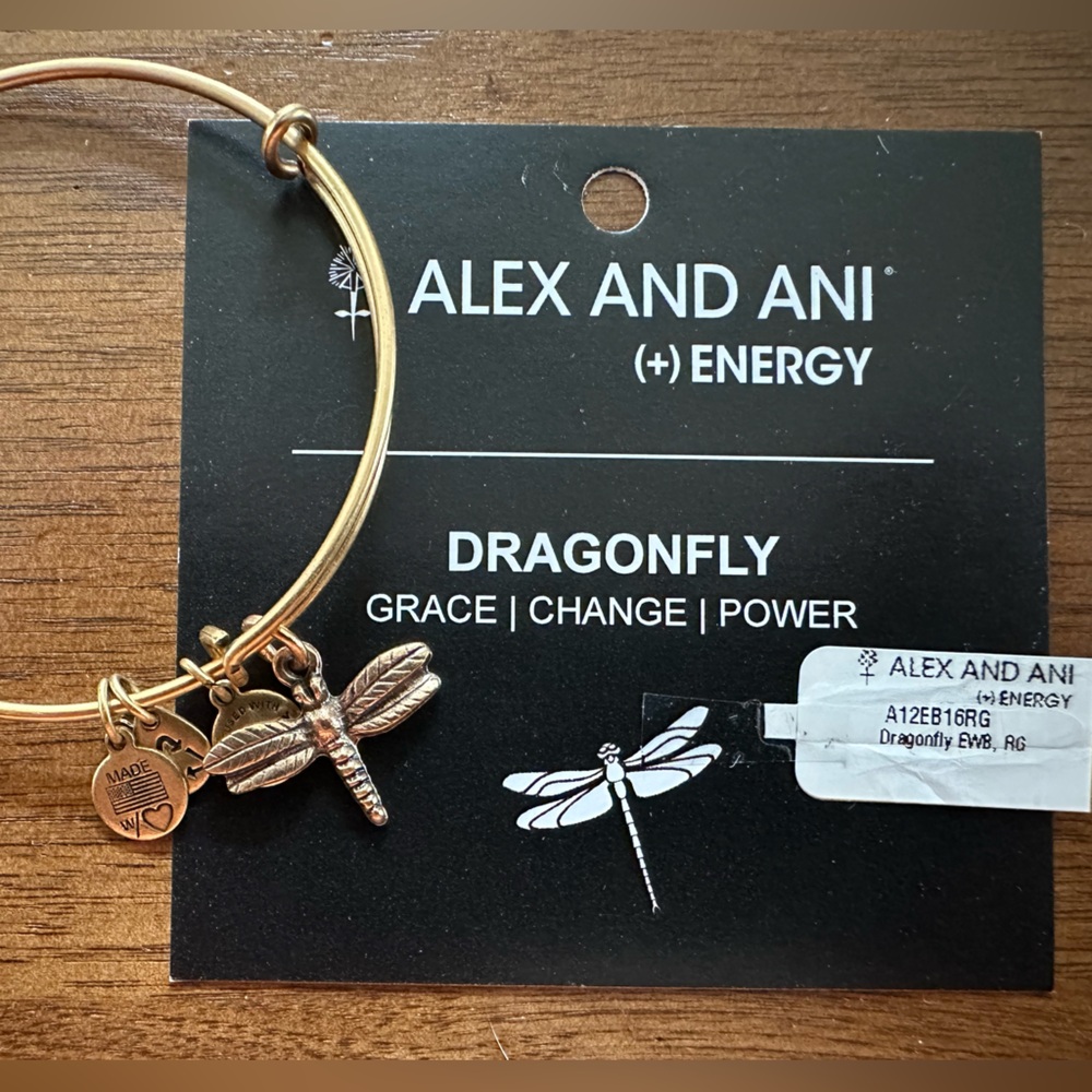 Alex and Ani Vintage Russian Gold “Dragonfly” expandable charm Bracelet